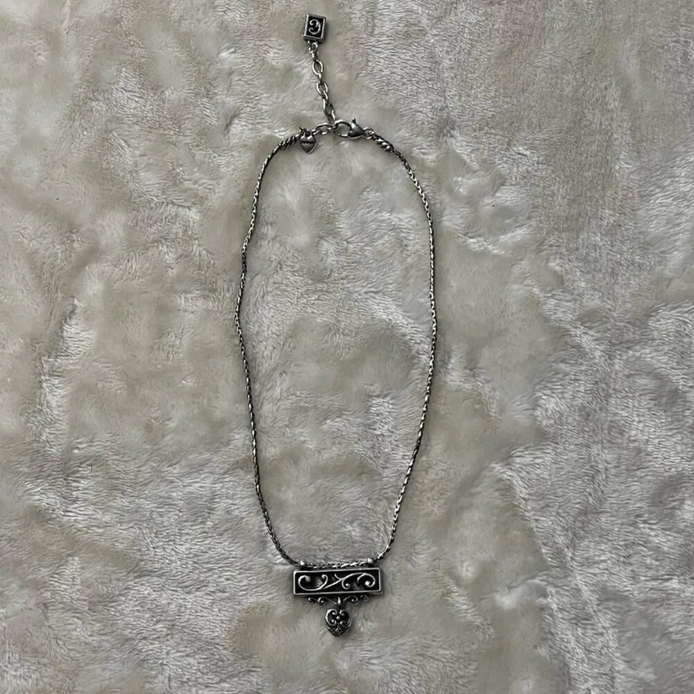 Brighton Silver Deco Lace Pendant Necklace 16 -‎ 17.5 in. Heart Adjustable - Image 6