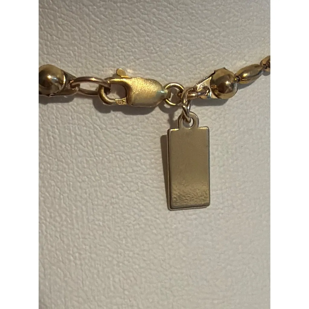 Meghan Bo Gold Filled Gemma Peach Quartz Pendant Necklace Bubble Chain 20" - Image 4