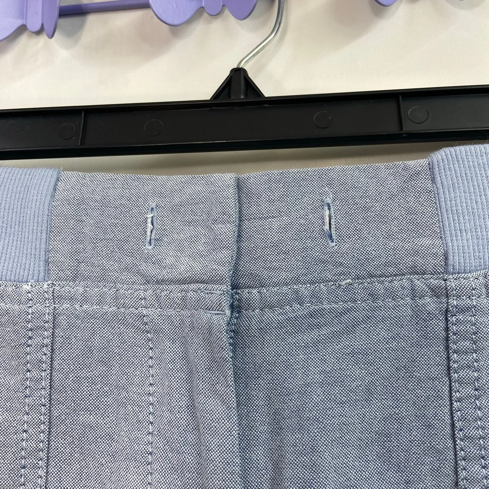 LOFT women's light blue stretch cuffed pocket cotton casual‎ beach shorts 3 inch - Image 3