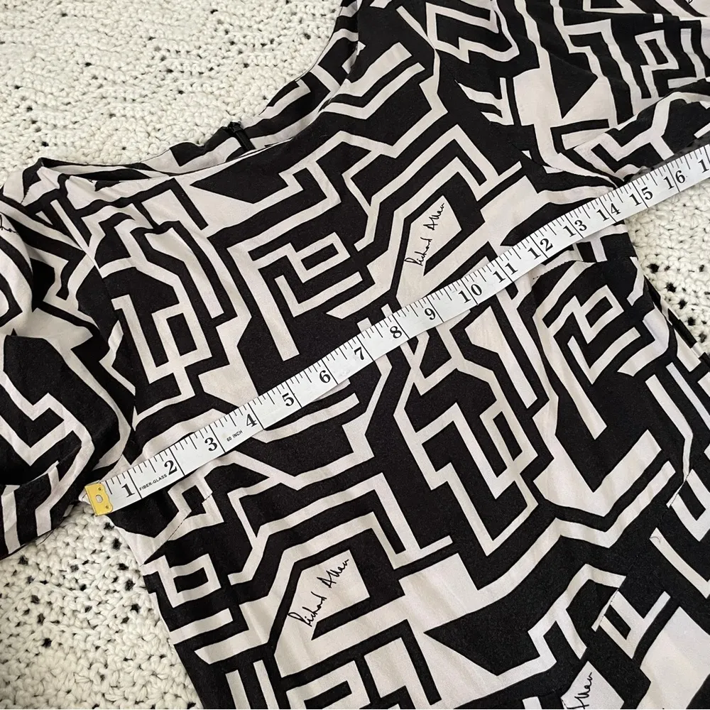 Richard Allan x H&M Calf Length Circle Skirt Midi Dress Black/Beige (Size 4) - Image 6