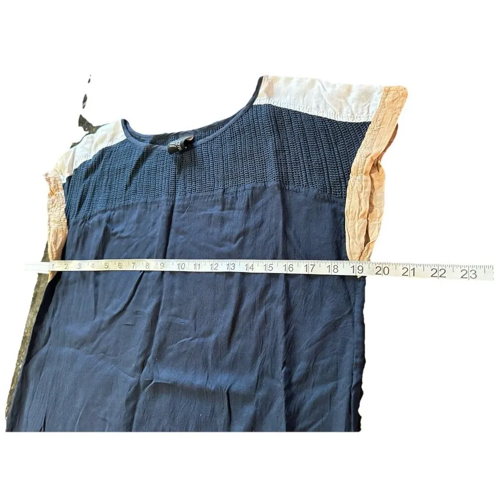 Jets By Jessika Allen Beach Cover Up Kaftan Dress Striped Sheer Swim Beach Sz 8 Blue - Image 5