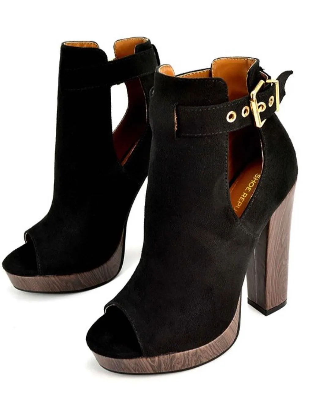 NEW BLACK BOOTIES OPEN TOE Size 6.5 - Image 2