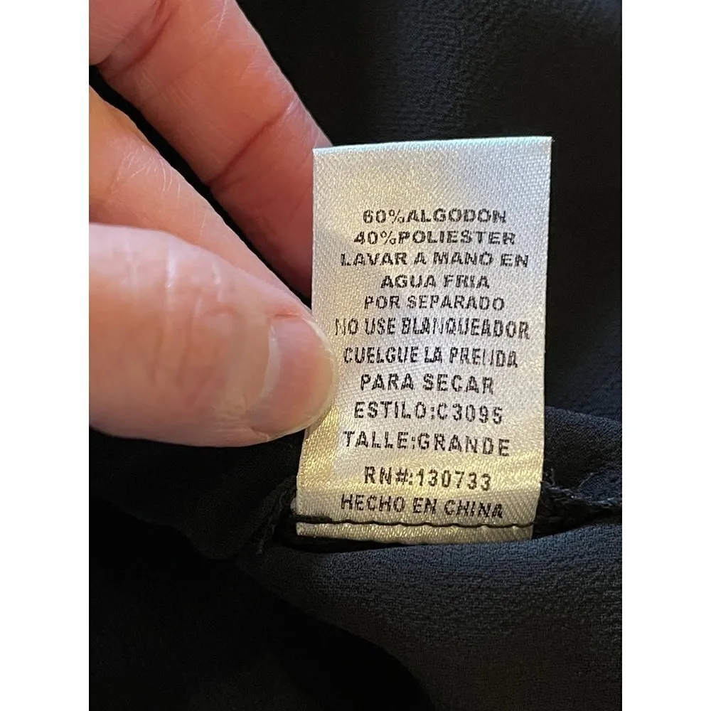 Umgee Silver Metallic‎ And Black Skirt V Neck Sleeveless Mini Dress Size L - Image 11