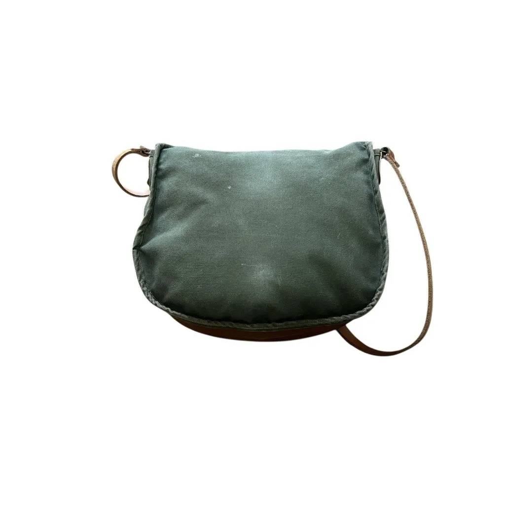 Vintage Duluth Green Canvas & Leather Pack Crossbody Shoulder Bag USA 15Wx12T‎ - Image 7