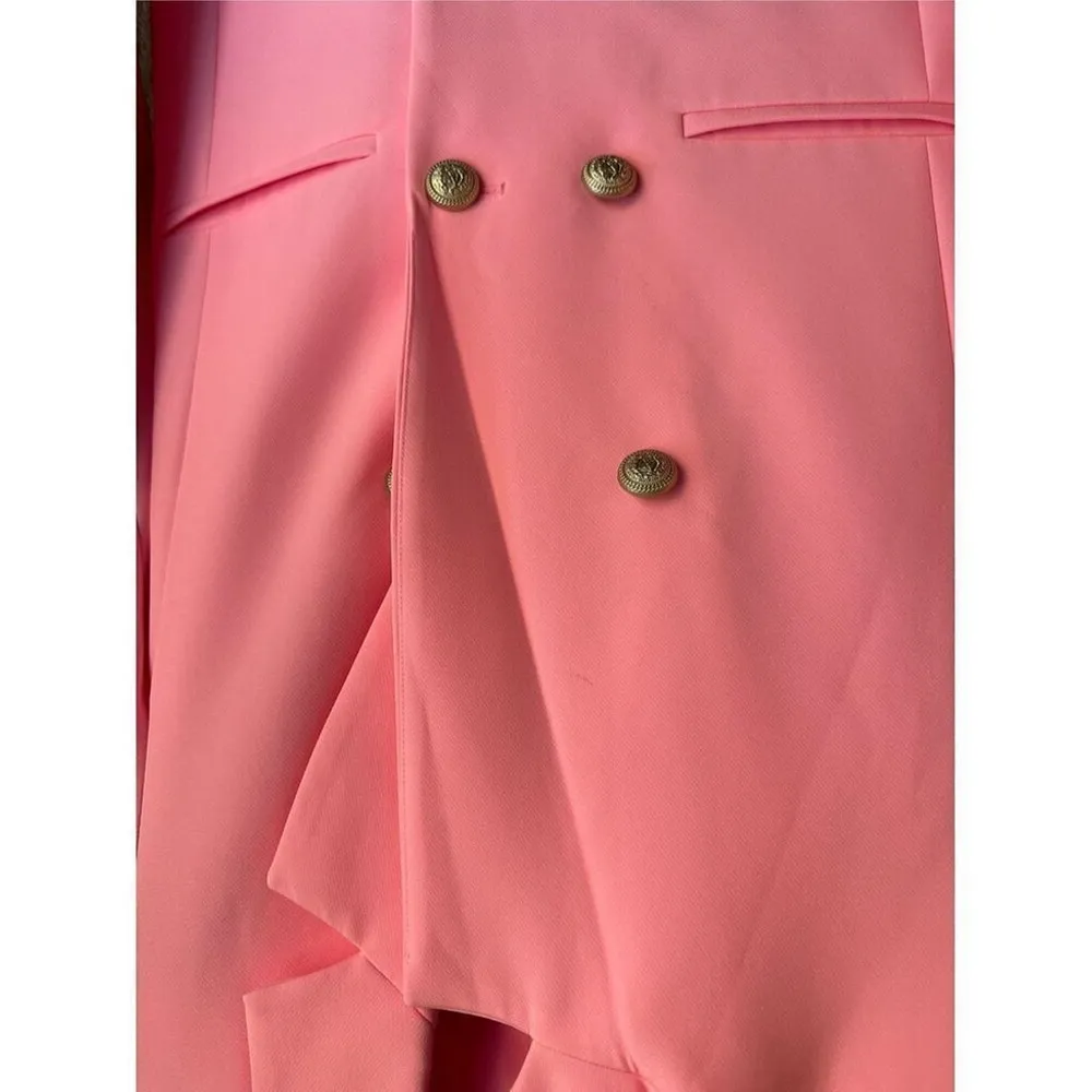 Generation Love Leighton Double-Breasted Crepe Blazer in Cotton Candy Size XS - Image 7