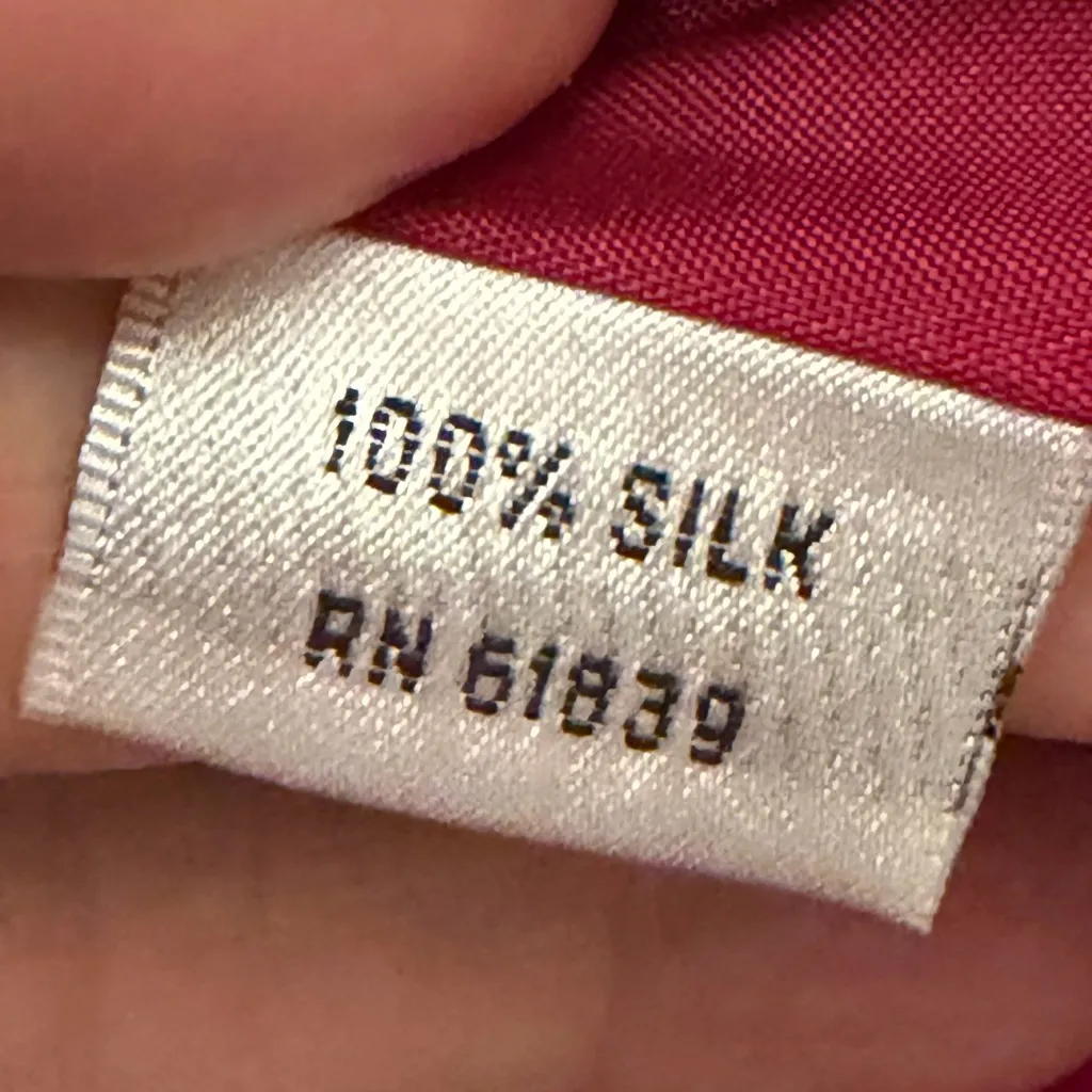 Teri Jon Rickie Freeman 100% silk taffeta belted jacket pink fuschia size 8 - Image 6