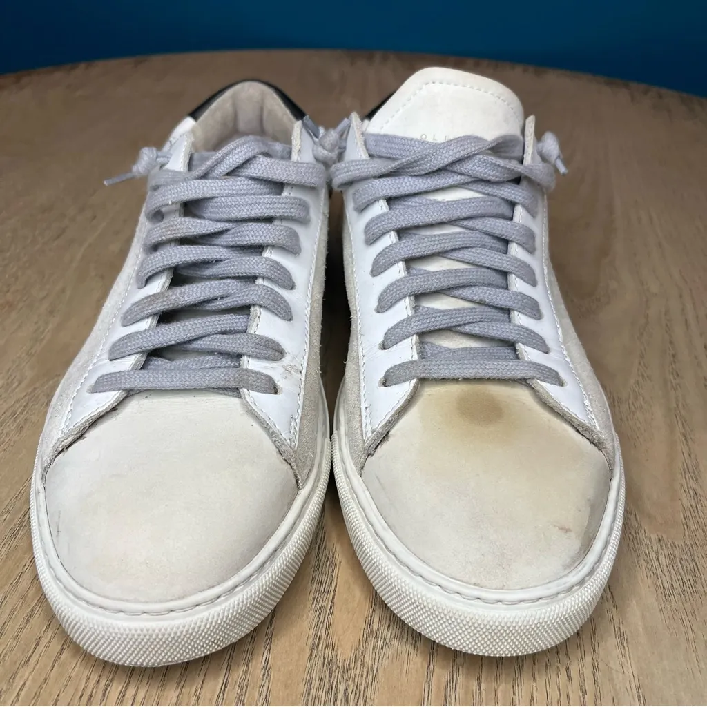 Oliver Cabell Women’s Low 1 Italian Leather Suede Sneakers Casual Shoes Size 37 White - Image 5