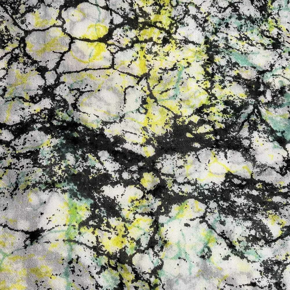 Women's Abstract Print Fringe Lightweight Summer Scarf Size O/S Artsy Colorful Green - Image 3