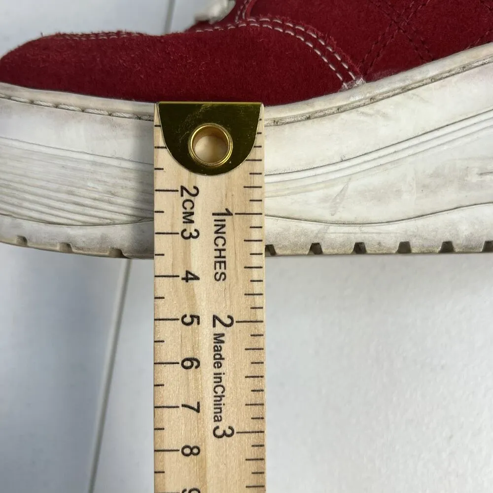 Y2K Candie’s 6 Red Platform Chunky Heel Sneakers Shoes Suede Grunge Punk Retro - Image 13