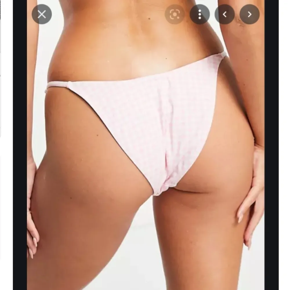 Cotton On thin strap high waisted side cheeky bottoms jacquard pink - Image 4