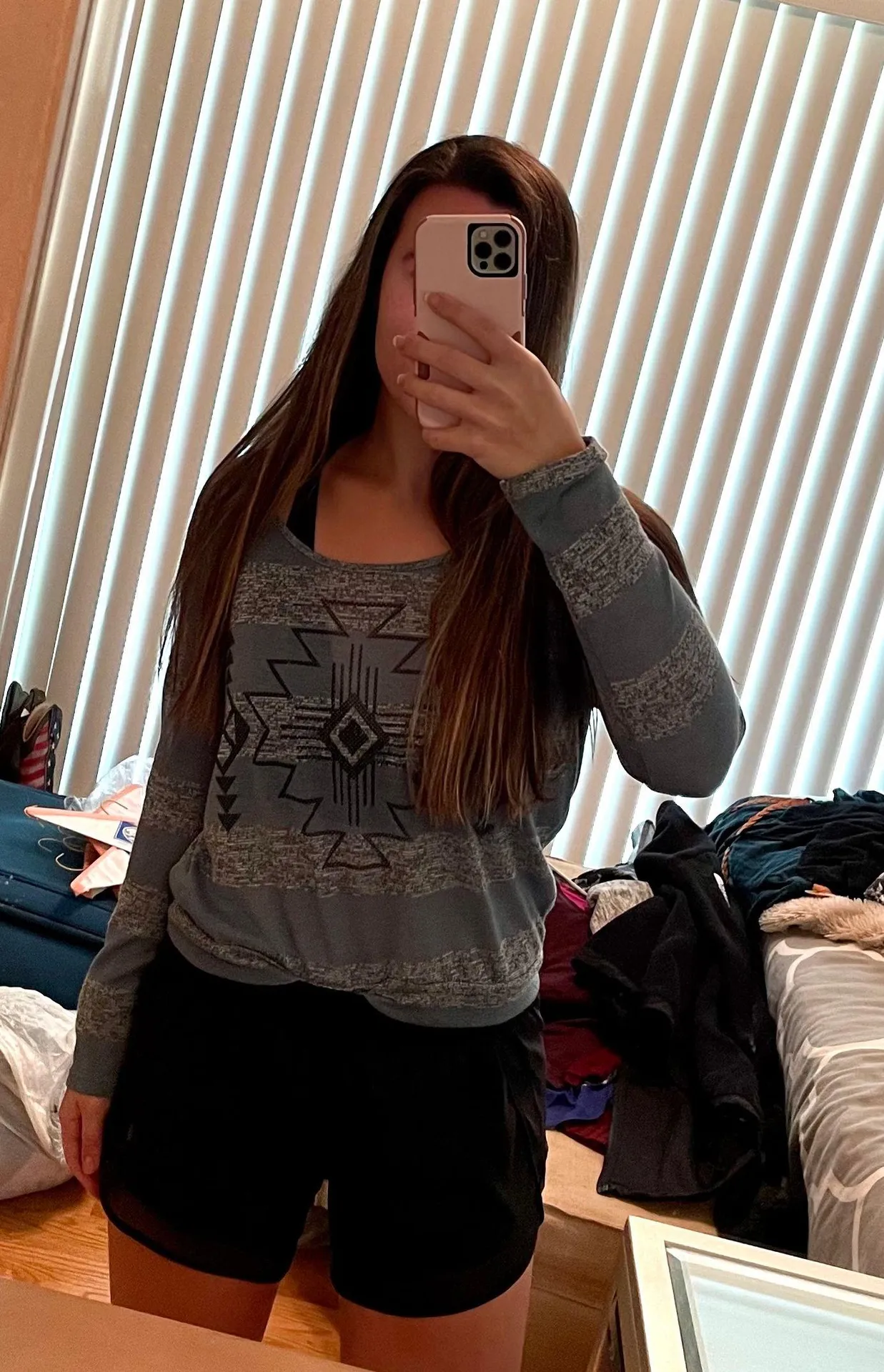 Twinkle Striped Aztec Crop Top Multi - Image 3