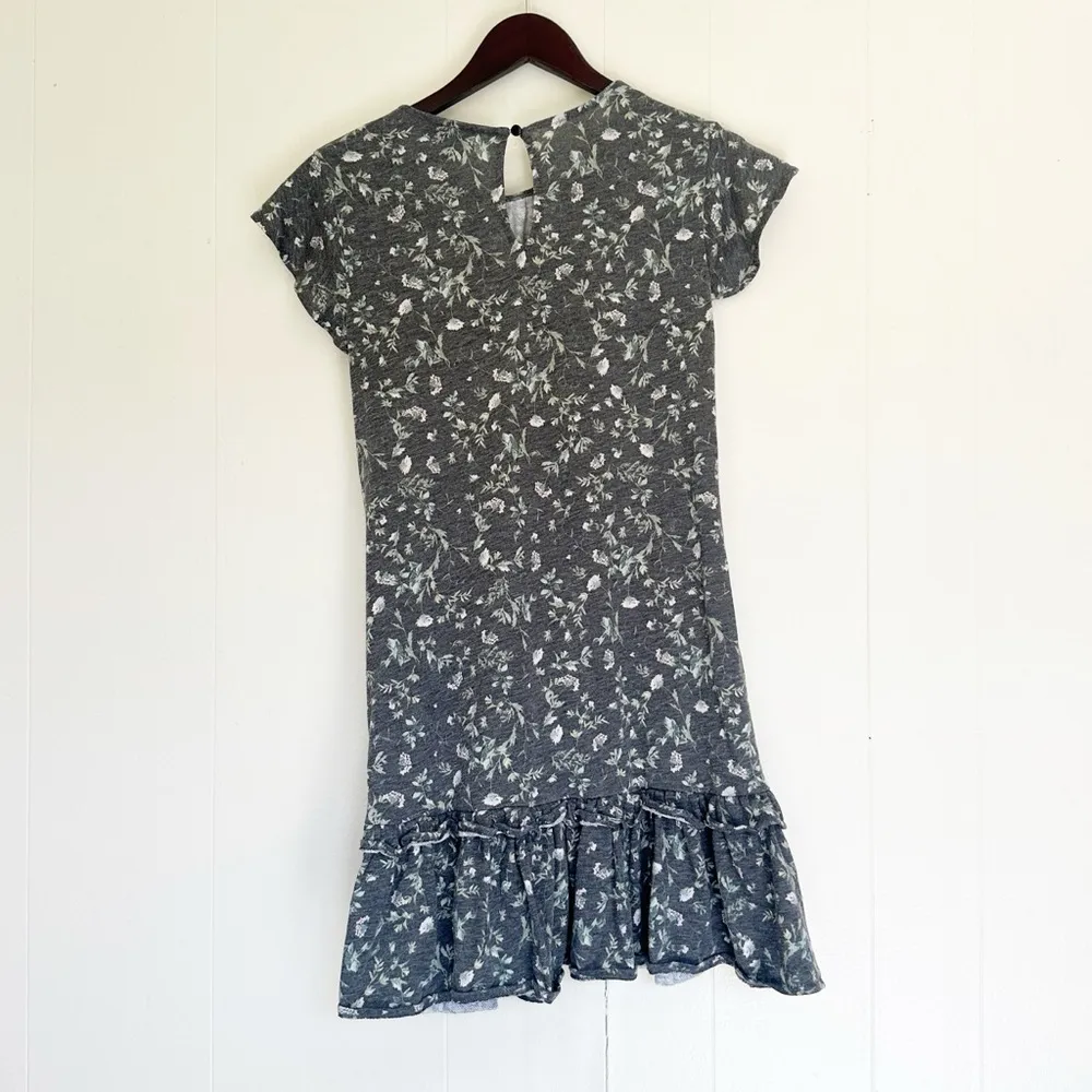 CECE Floral Print Flounce Sleeve Ruffled Hem Shift Dress XS - Image 4