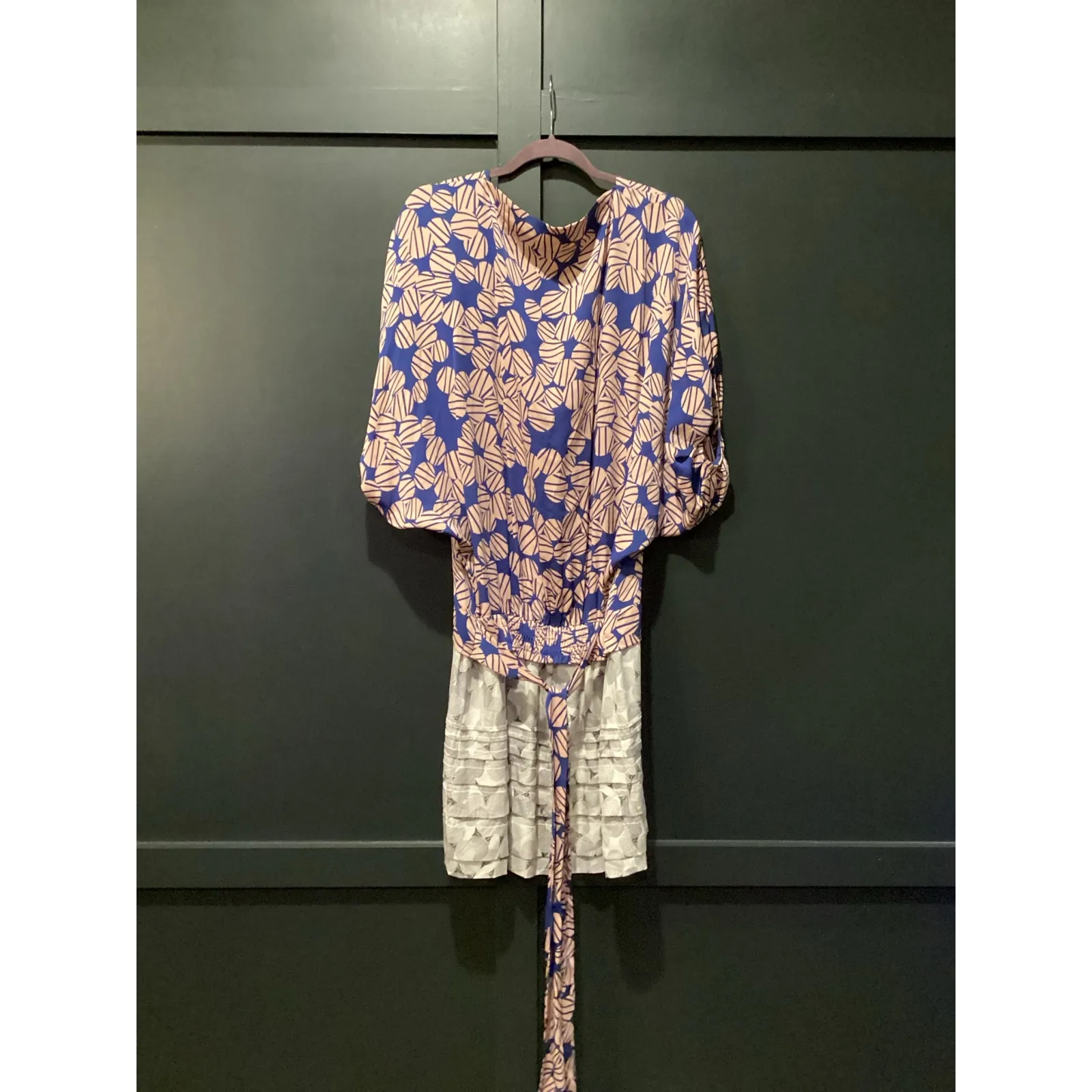 Diane Von Furstenberg DVF Edna Silk purple geo print Mini Dress Size 10 - Image 4