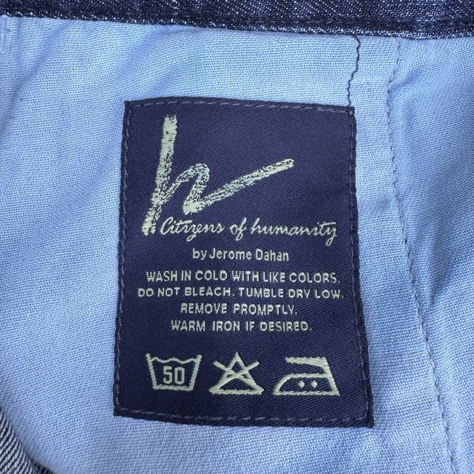 Citizens Of Humanity Baggy Wide Leg Dark Crop Jeans Size 31 Y2K Grunge Punk 90s - Image 9