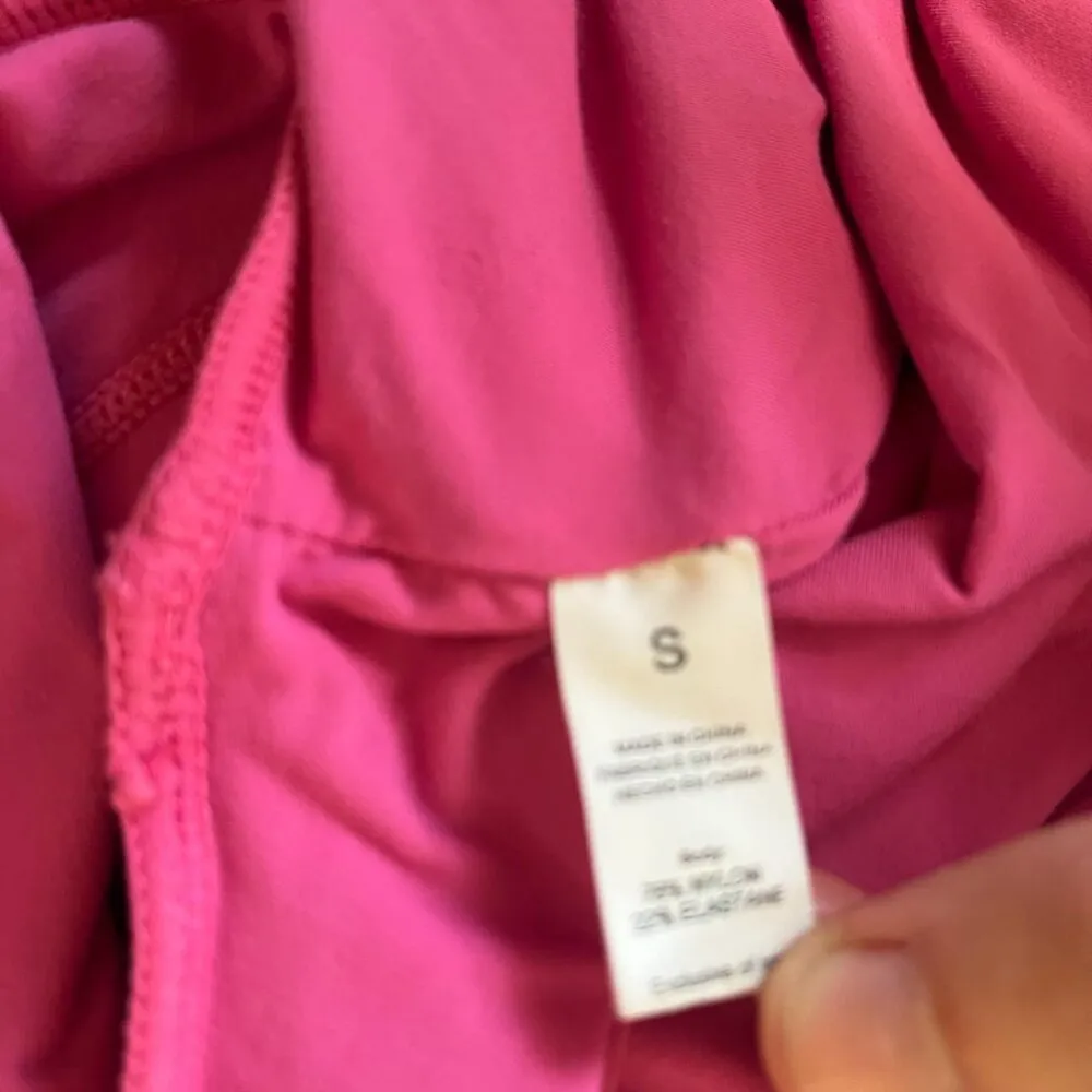 QINSEN Hot Pink Square Neck Sexy Bodysuit Double Lined Shirts Women's Size S - Image 4