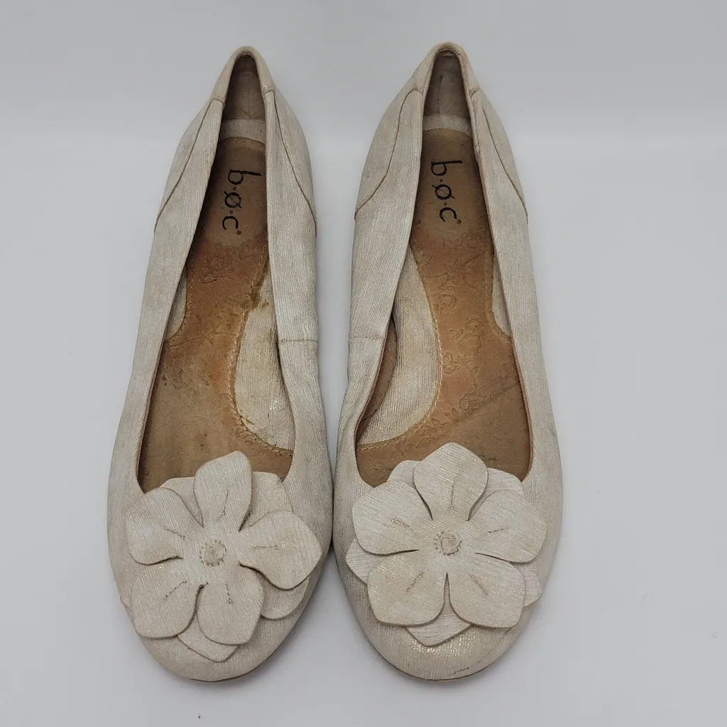 B.O.C Born Concept Emalia Gold Slip On Round Toe Ballet Flat Shoe Size 8.5 - Image 3