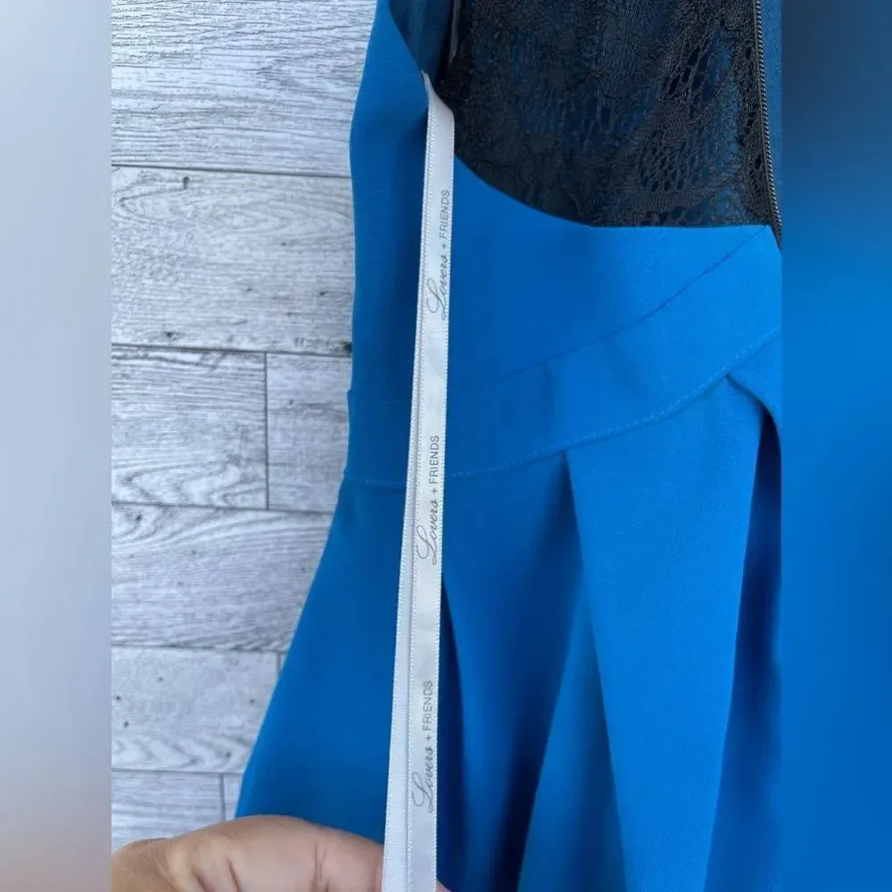 Lovers + Friends cocktail dress with contrasting scalloped lace at back and hem - Image 14