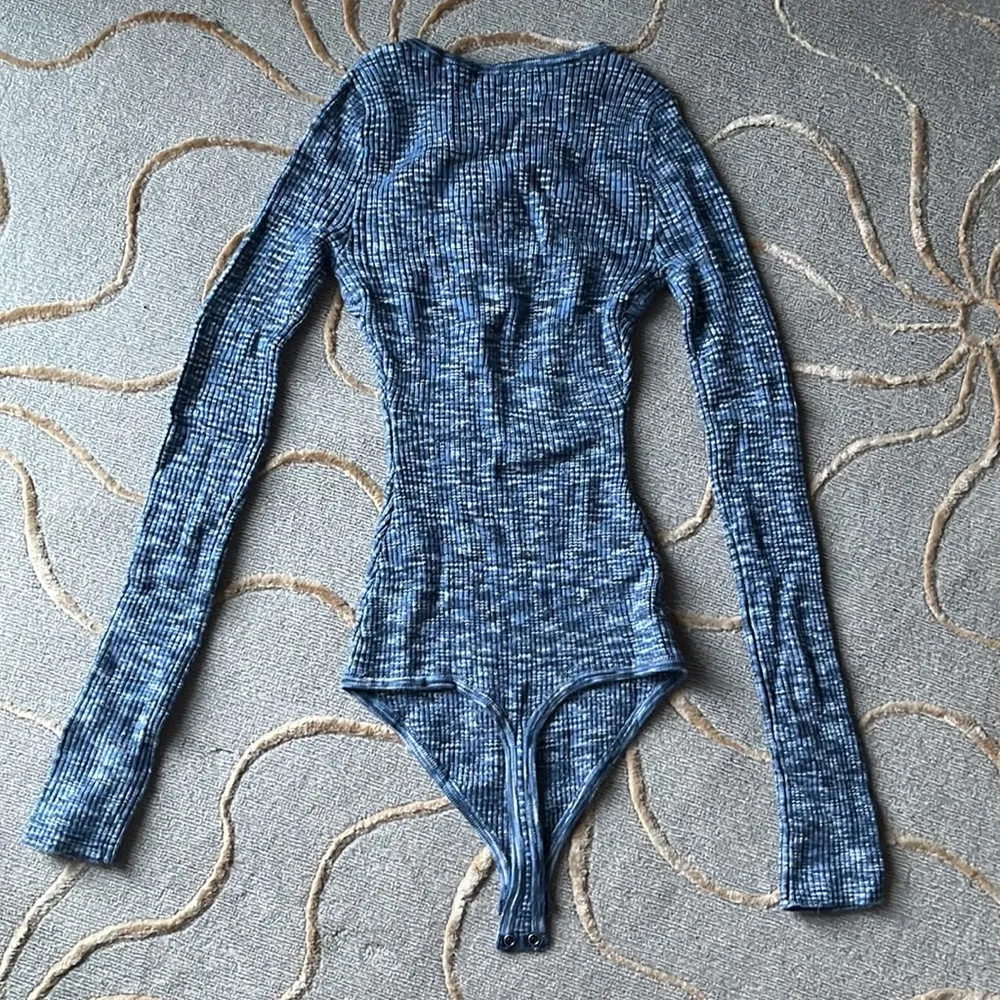 🆕 Abercrombie & Fitch | Blue Knit Sweater Bodysuit O- Ring XXS - Image 6