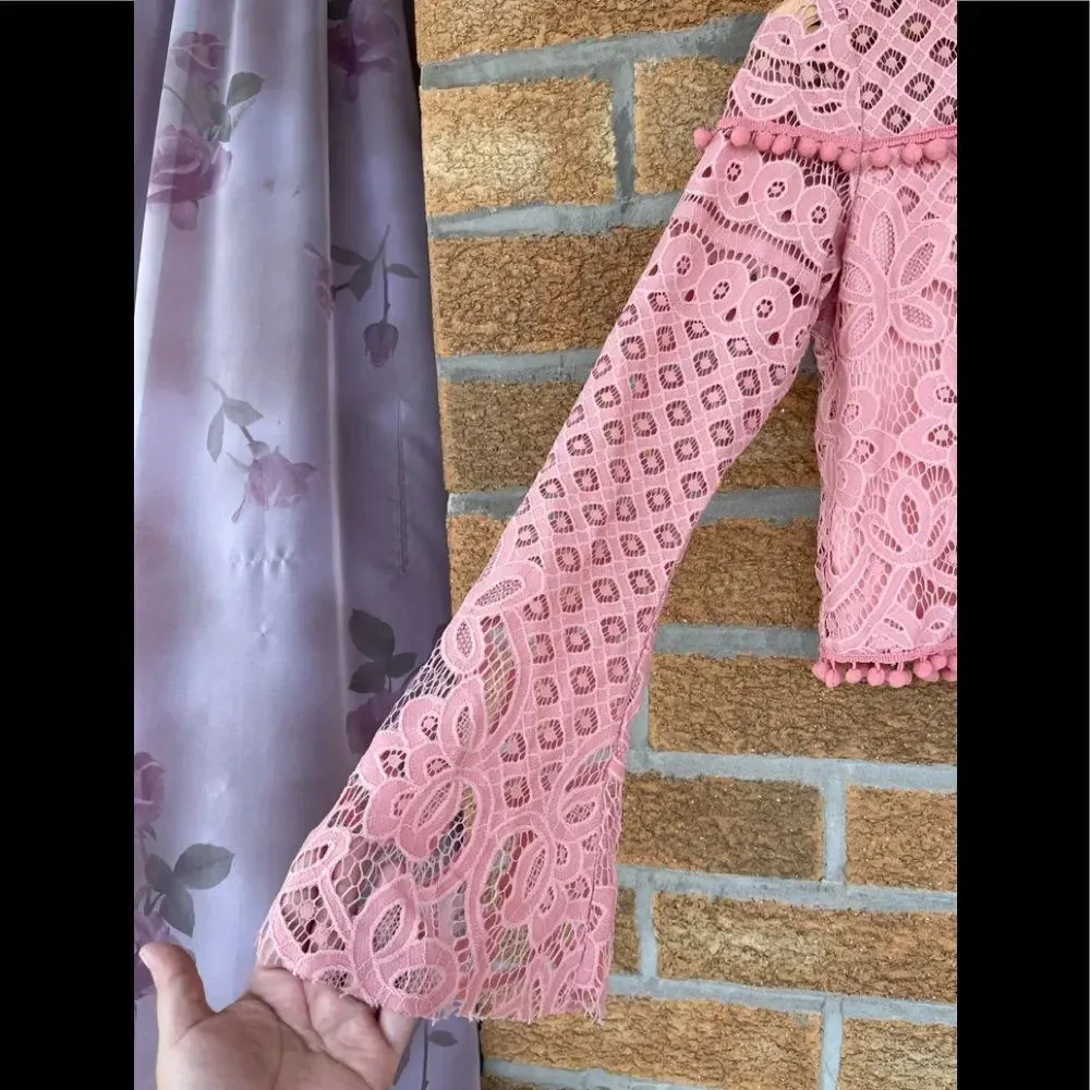 Tularosa Holly top long sleeve lace blouse small - Image 2