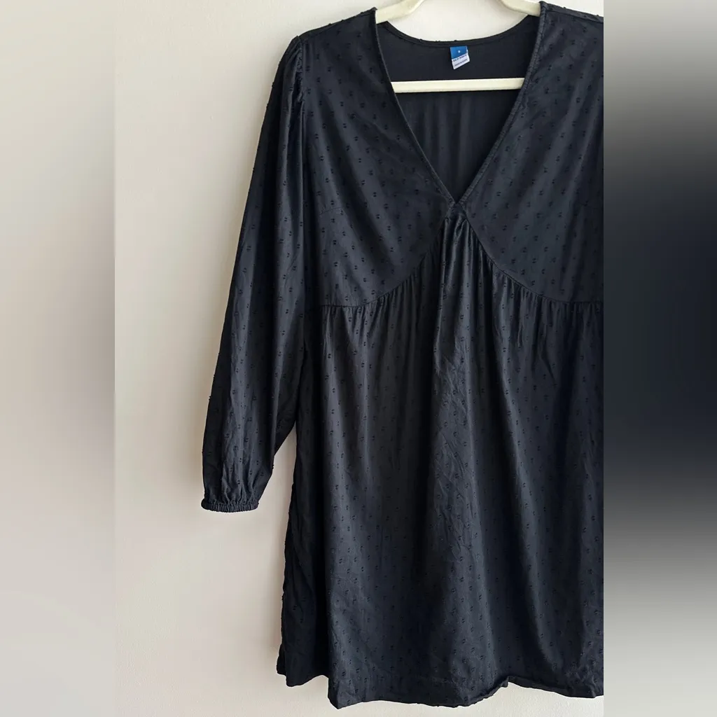 Old Navy Clip-Dot Mini Swing Dress, Long Sleeve Spring Little Black Dress, Small - Image 5
