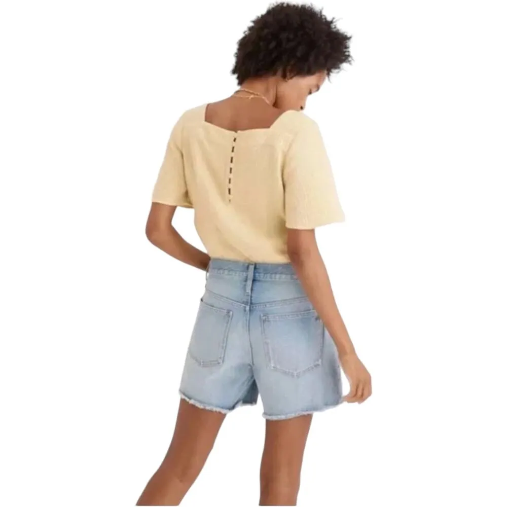 Madewell Light Blue Wash Relaxed Mid-Length Denim Short Women's Sz 24 - Image 4