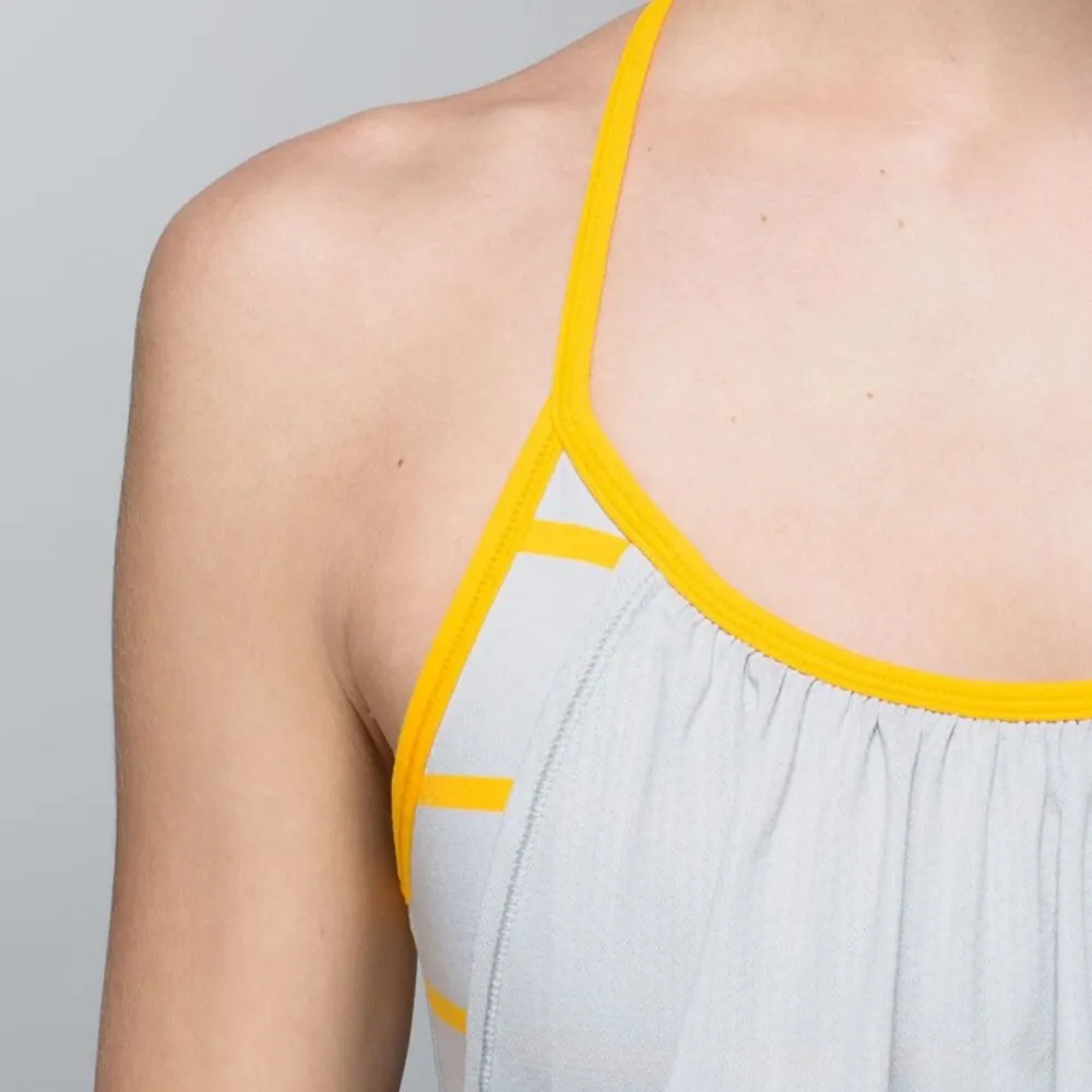 Lululemon No Limits Silver Spoon / Pop Stripe Light Gray Size 4 Tank Top - Image 3