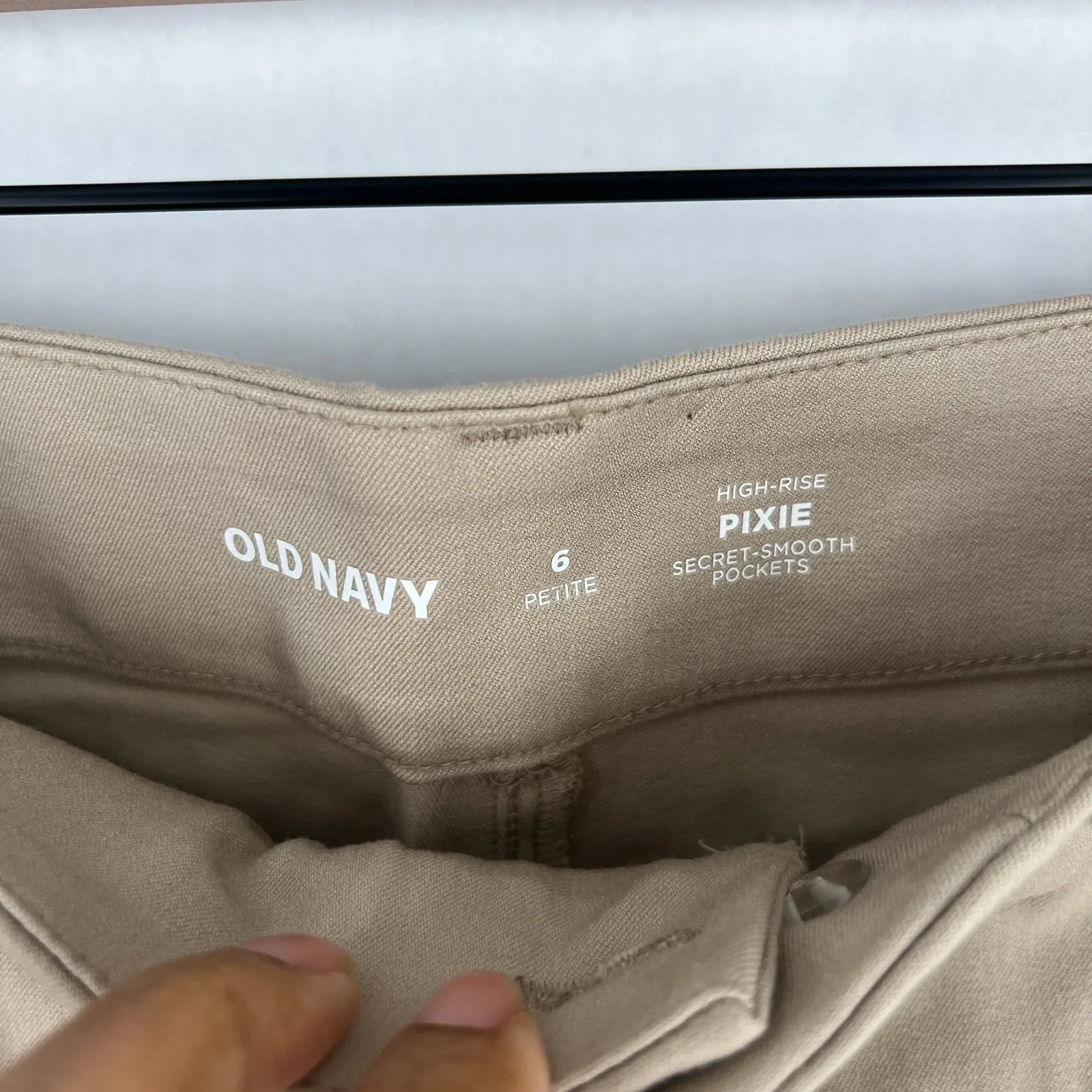 Old Navy Pixie Skinny Ankle Pants Womens 6 Petite Mocha Taffy High Waisted - Image 6