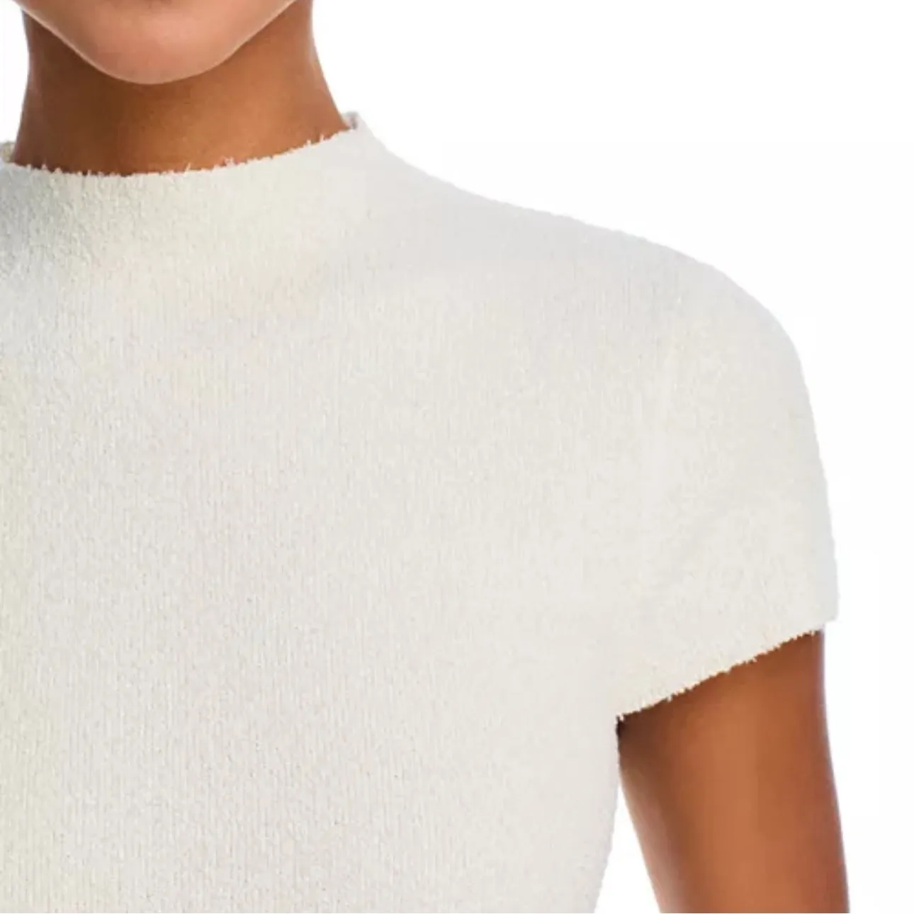 AQUA Women's Cream Textured Short Sleeve Fit & Flare Mini Dress -‎ XXL - Image 4