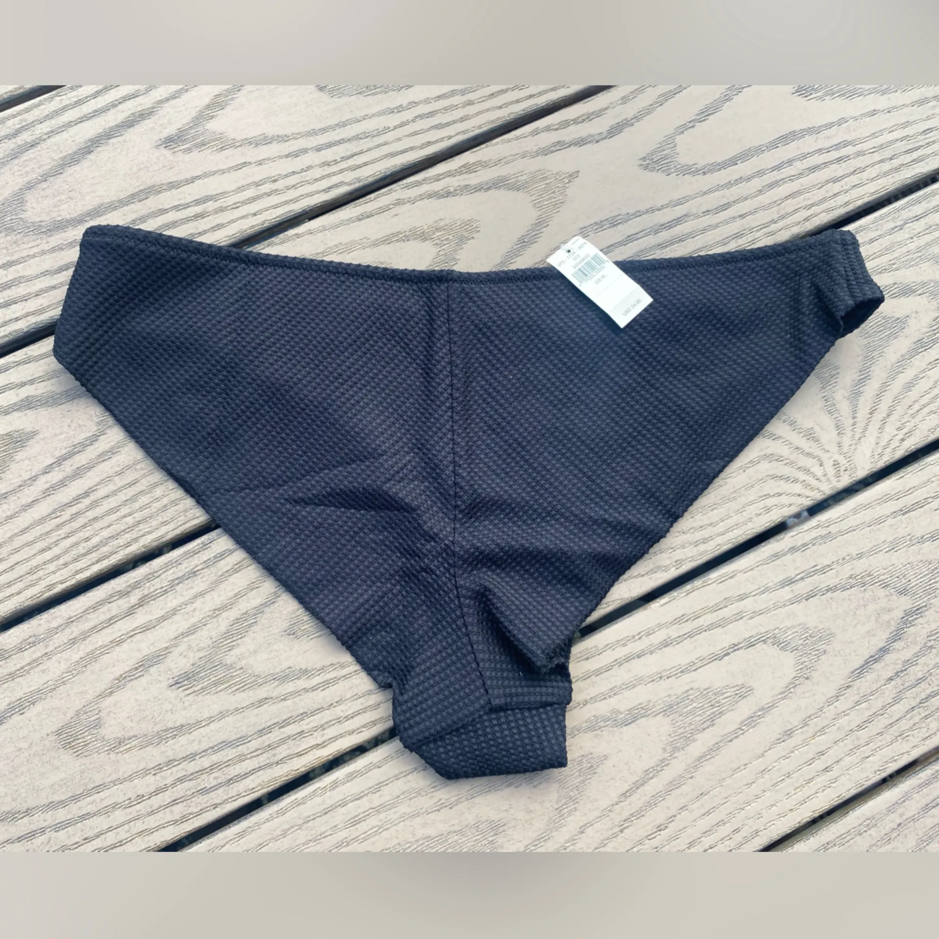Aerie NWT  extra large black ribbbed bikini bottom swim - Image 6