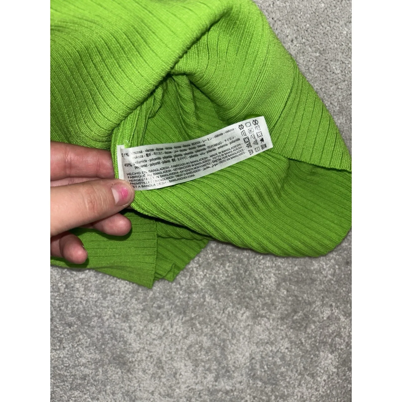 womens zara dress size medium green‎ ribbed collared sleeveless - Image 5