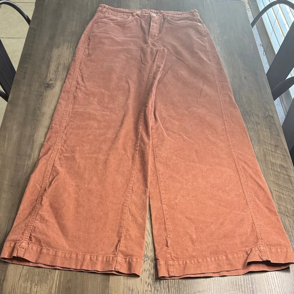 Pilcro  Rust Corduroy Wide Leg Pants - Image 4