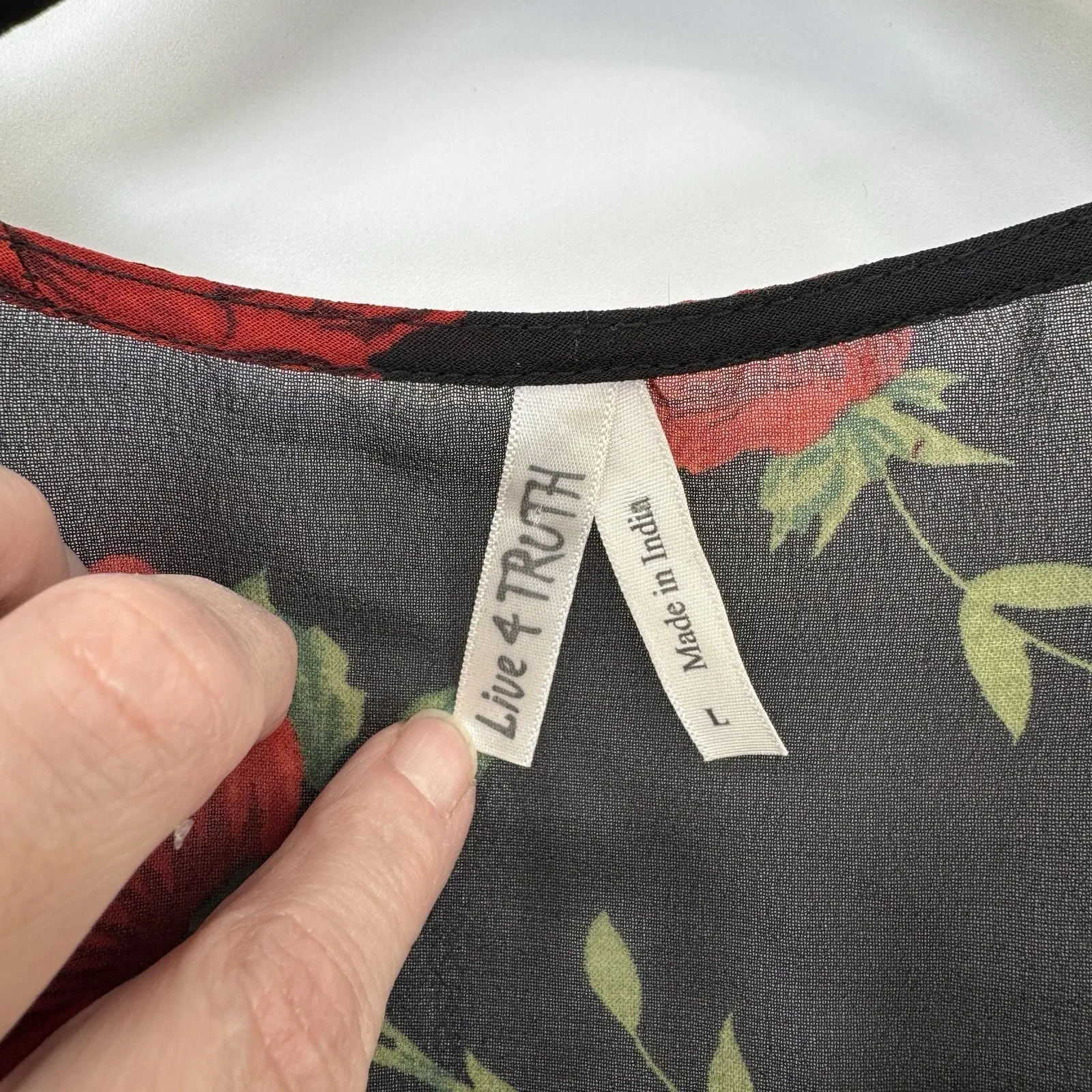 Live 4 Truth Kimono Womens L Black Red Rose Lace Dark Romantic Vamp Whimsigoth - Image 5