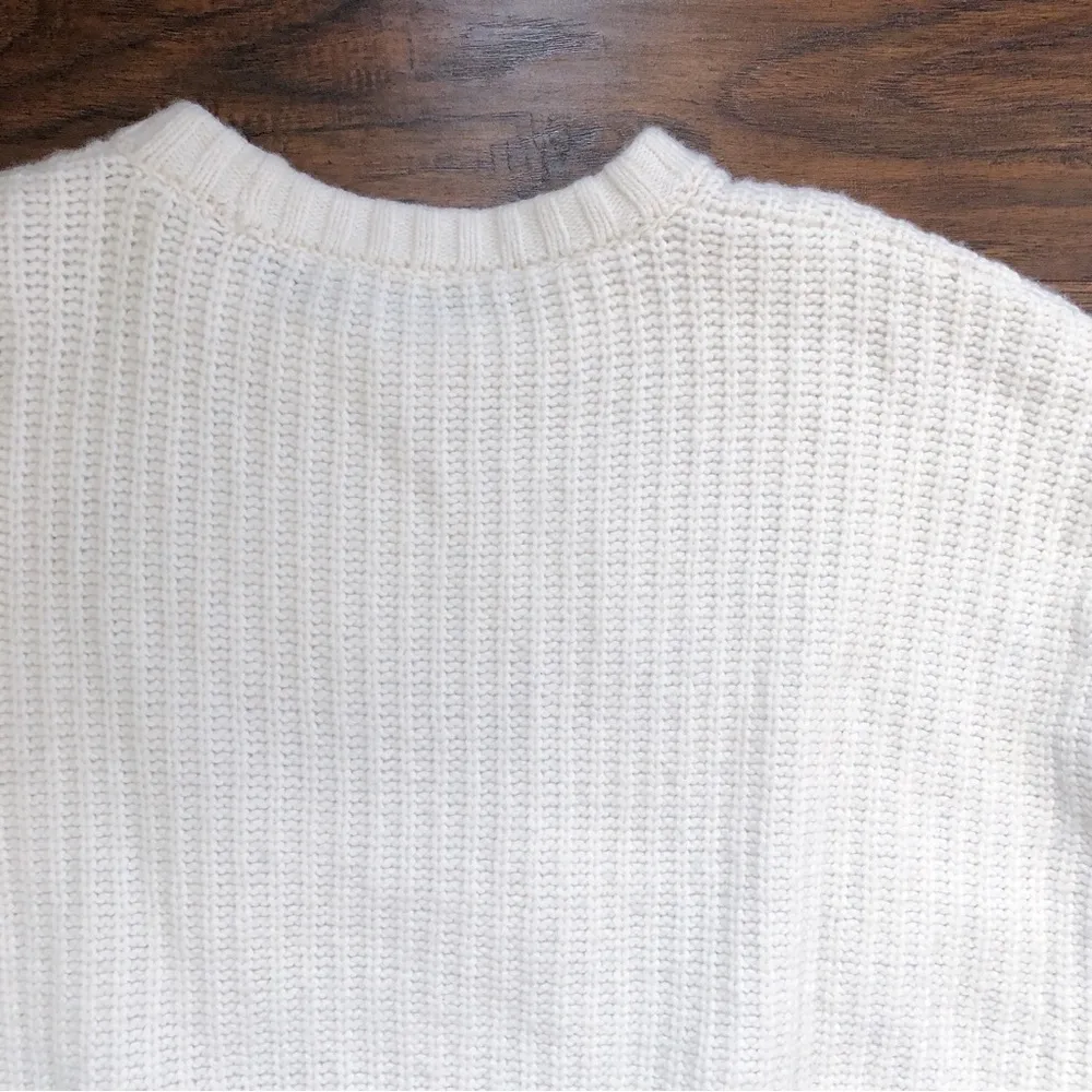 Madewell • Everett Rib-Play Pullover Sweater cream chunky cable knit alpaca - Image 9