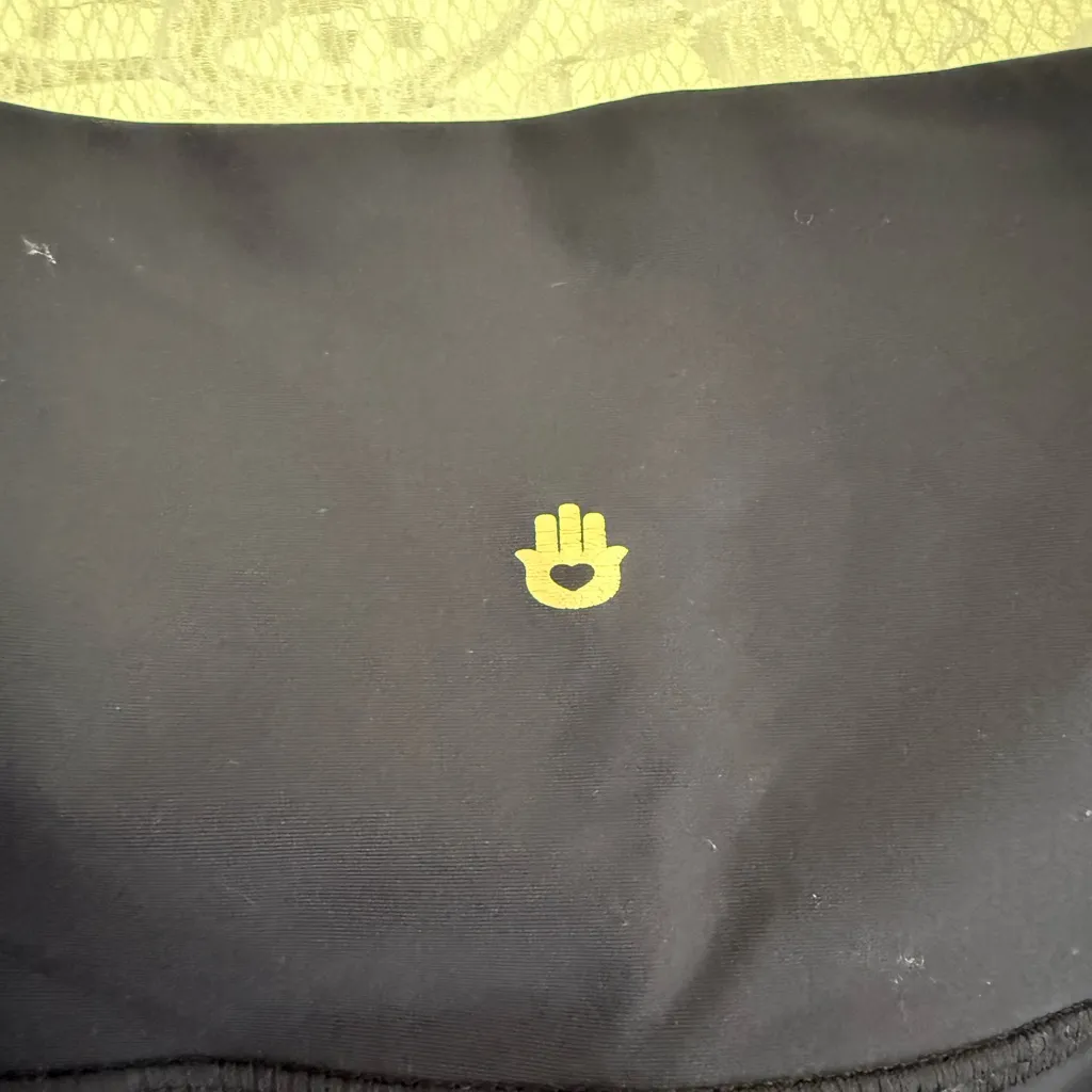 Spiritual Gangster Black Leggings with Red yellow green Rasta Stripes small euc - Image 13