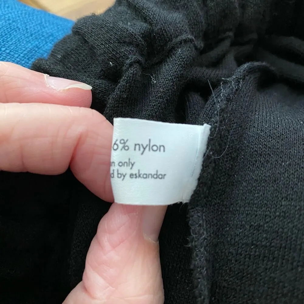 Eskandar Size 1 US L Wool Wide Leg Pants Black Minimalist Quiet Luxury Capsule Size L - Image 5