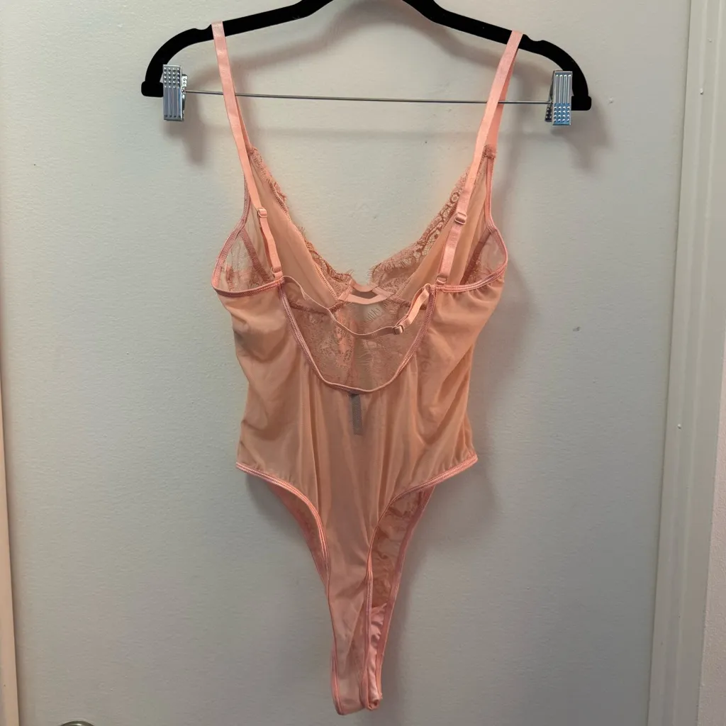 NWOT PrettyLittleThing Pink Sheer Bodysuit - Image 2