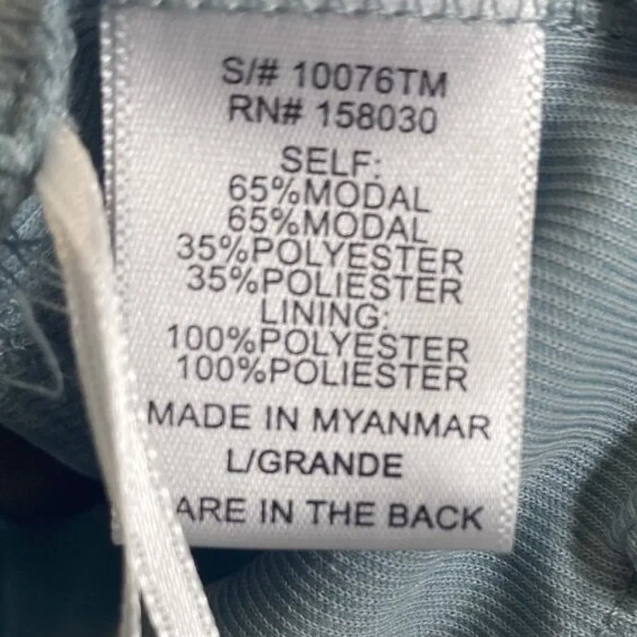 NWT Papaya Light Pastel Blue Smocked Back Crop Top Womens L Smocked Coquette - Image 6