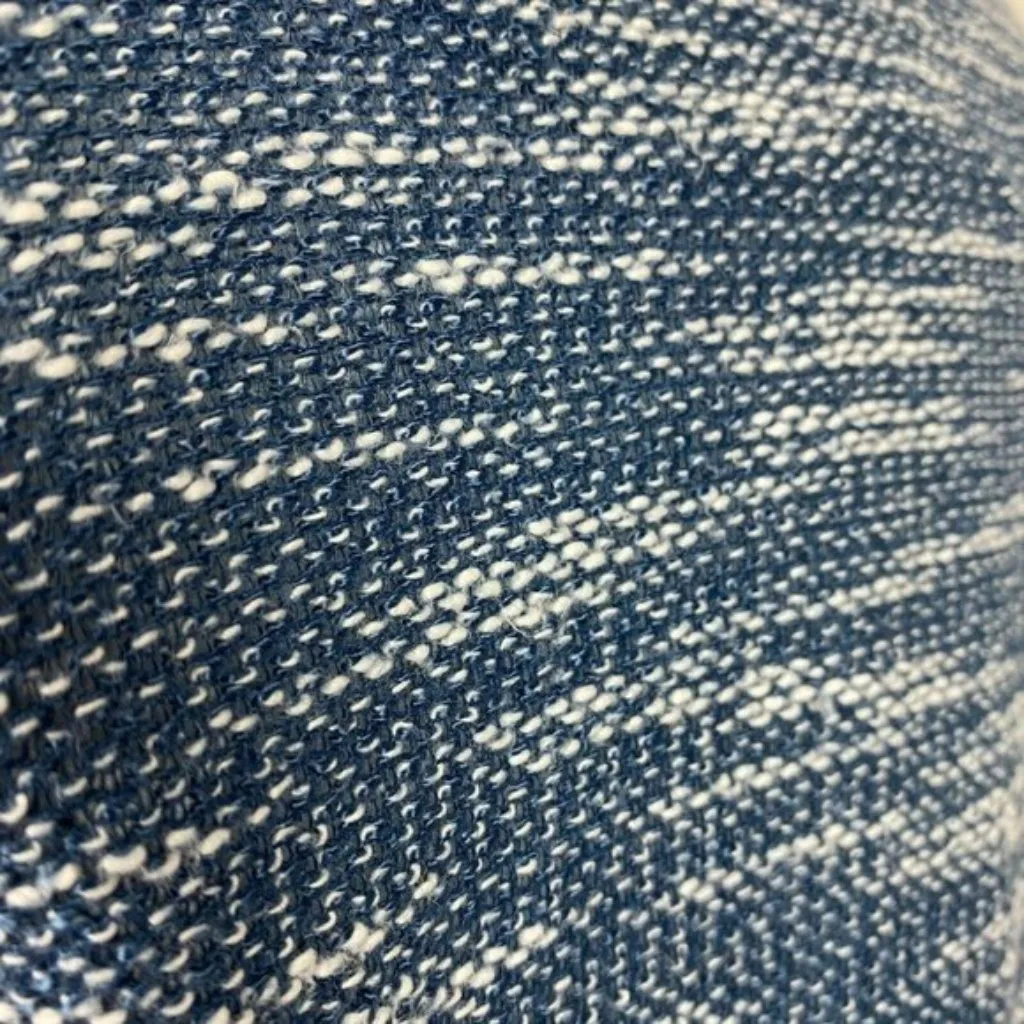 Topshop Blazer Jacket 6 Tweed‎ Fringe Blue White Open Pockets Career Womens New - Image 8