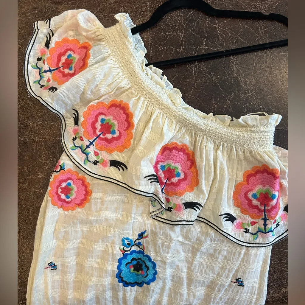 Anthropologie Plenty by Tracy Reese Embroidered One-Shoulder Midi Dress - Image 4