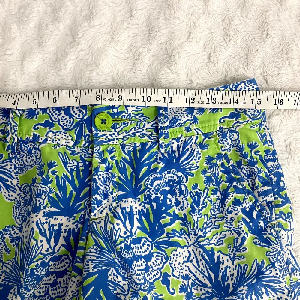 Lilly Pulitzer Limeade Biggest Fan Cotton Preppy The Callahan Shorts 0 - Image 5