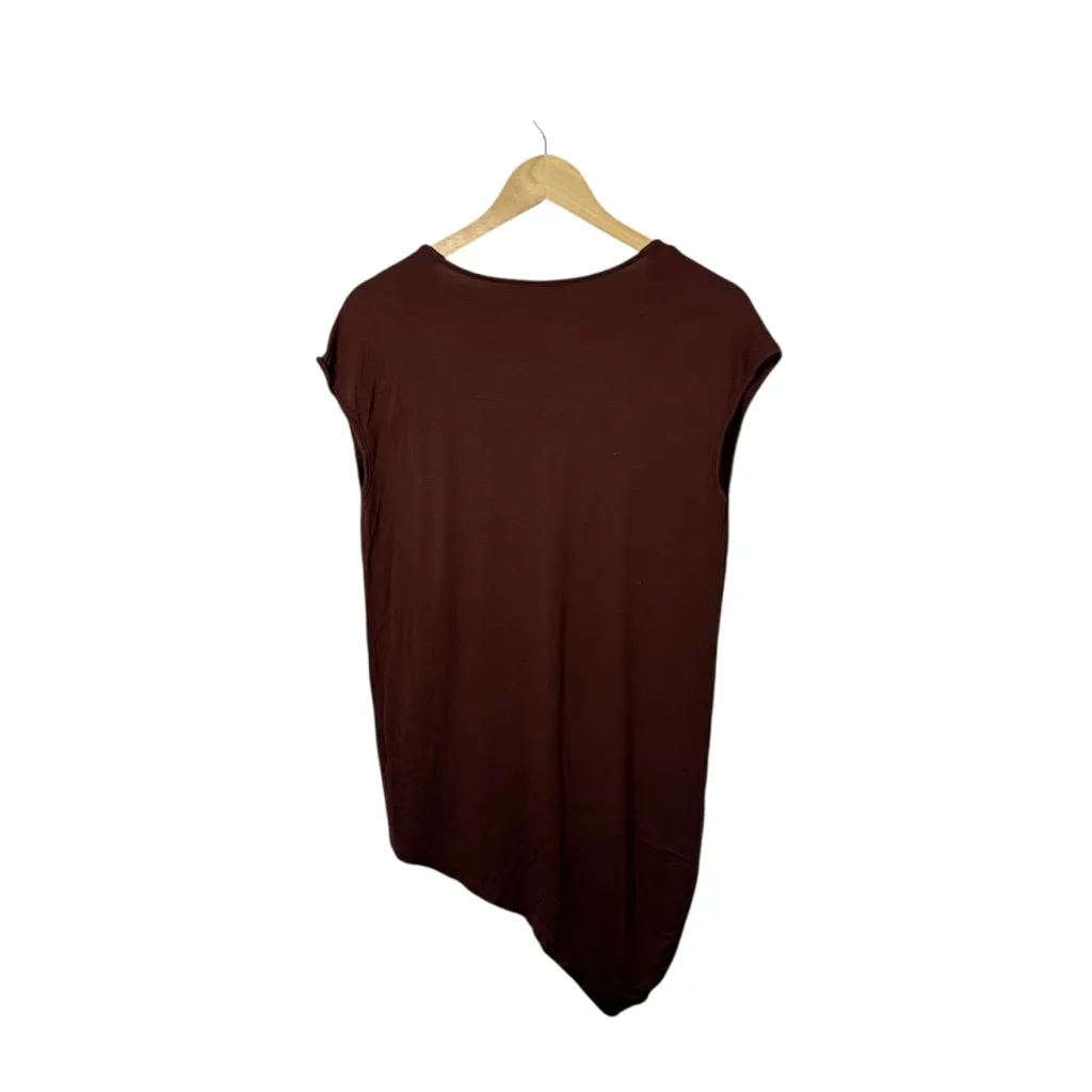 Universal Standard Liquid Jersey Genevette Asymmetrical Top Burgundy 2XS (6-8) - Image 7