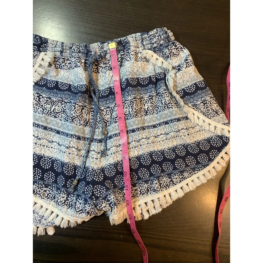 Abercrombie & Fitch Coquette Boho Fringe Shorts‎ Womens Large Waist Drawstring - Image 12