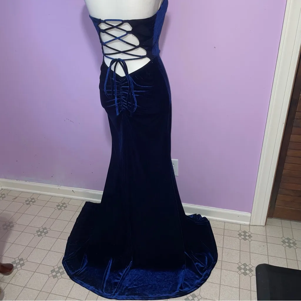 Windsor Margo Velvet Strapless High Slit Mermaid Maxi Dress L Romantic Vamp Goth - Image 7