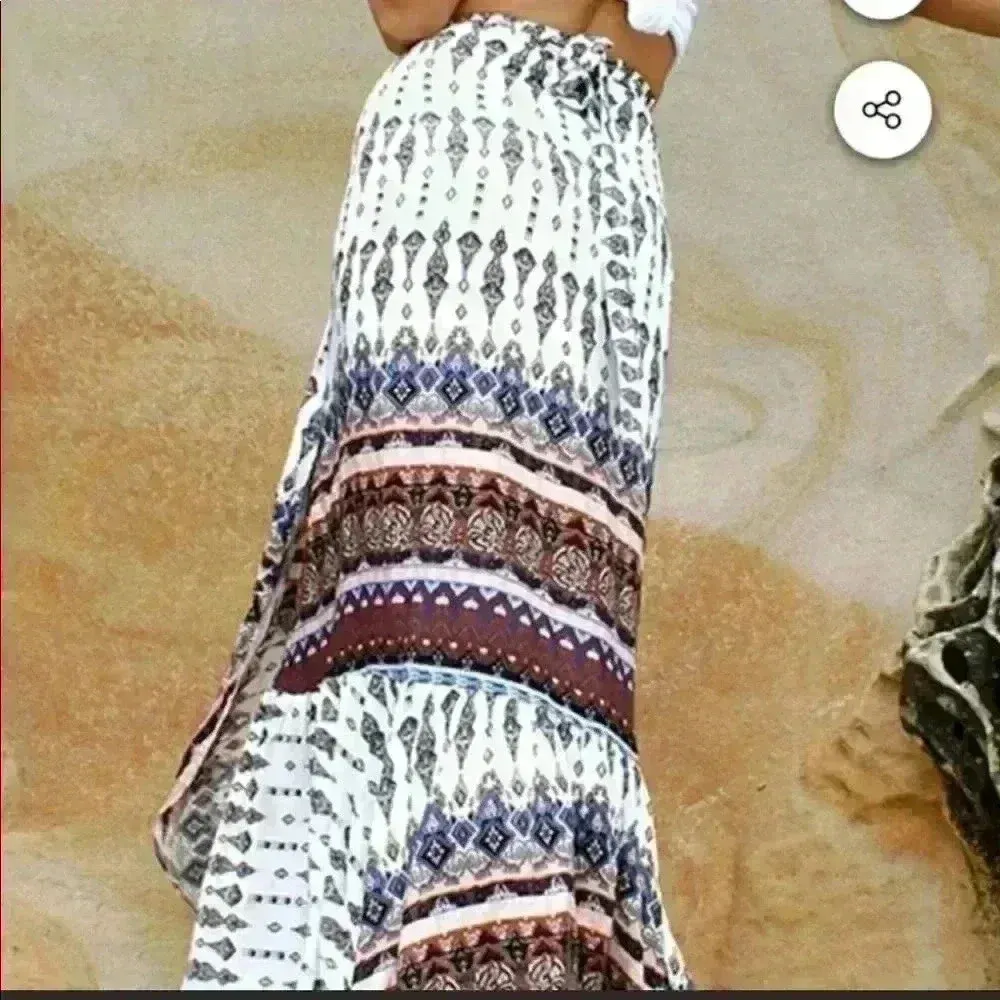 Cupshe Maxi White Printed Tie Waist Wrap‎ Size OS - Image 4