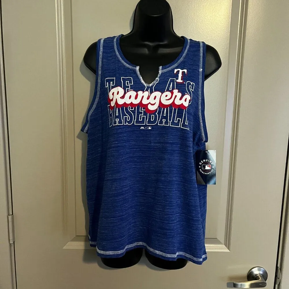 NEW Women's Texas Rangers Blue Tank Large NWT - Image 4
