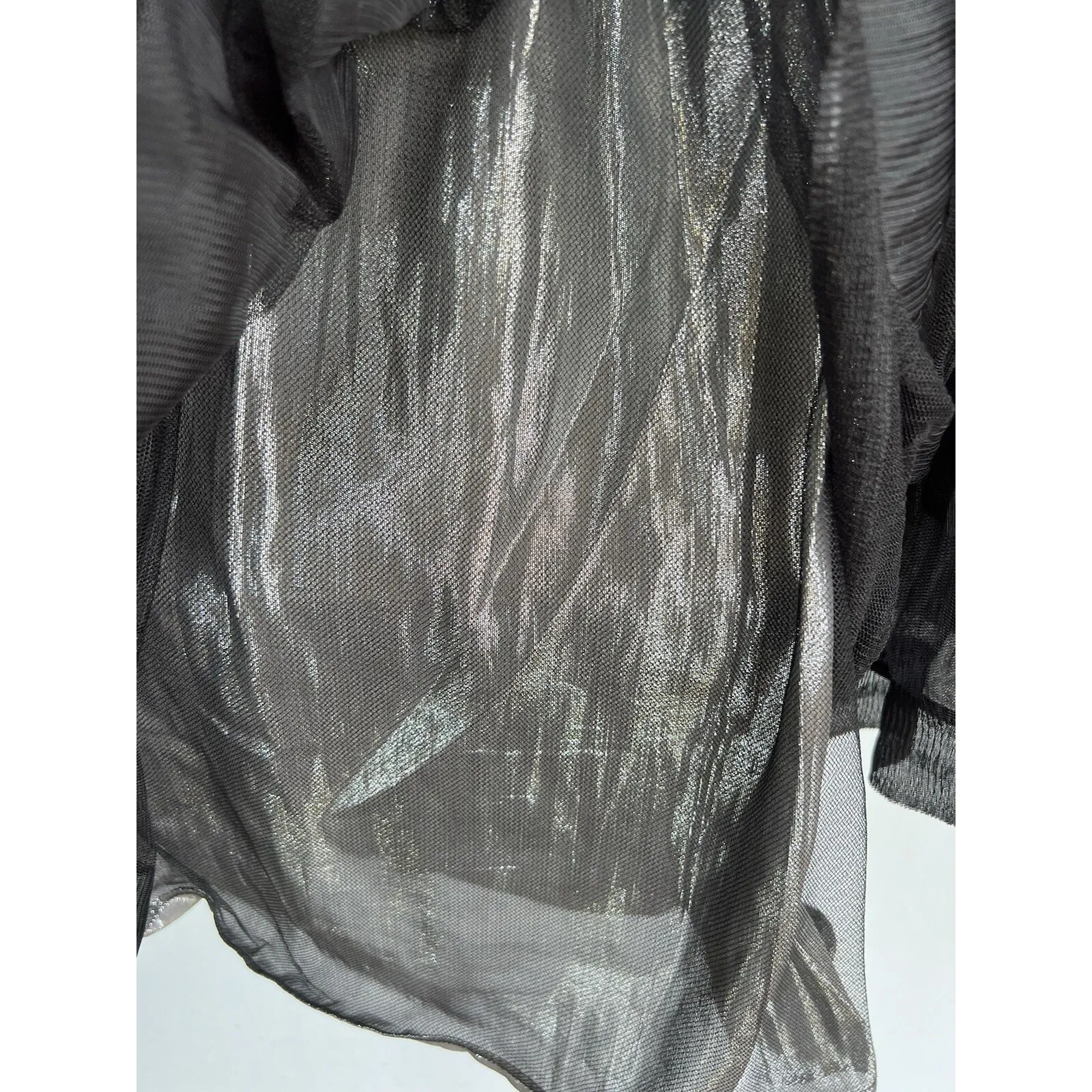 St John Couture Sheer Black Metallic Lined  Dress Old Money Yacht Club Steampunk - Image 6