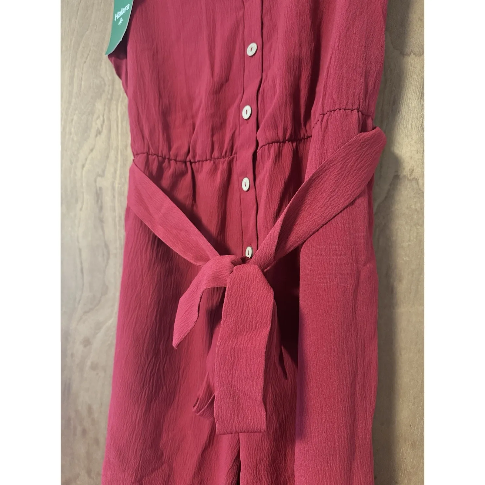 NWT Halara V Neck Belted Pocket Casual Button Front Jumpsuit Size XS - Image 7