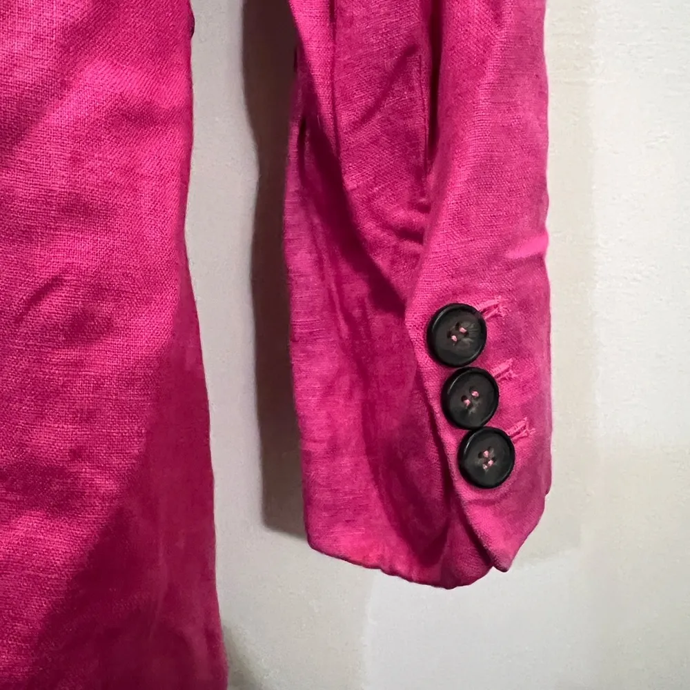 Sanctuary Pink Linen Cape Cod Blazer Size Small $159 - Image 12