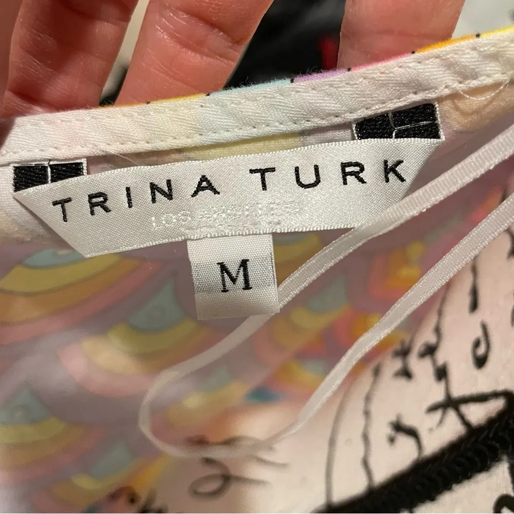 Y2K Sexy mermaid 🧜‍♀️ Trina Turk halter tie back summer top open back 🌈 - Image 3