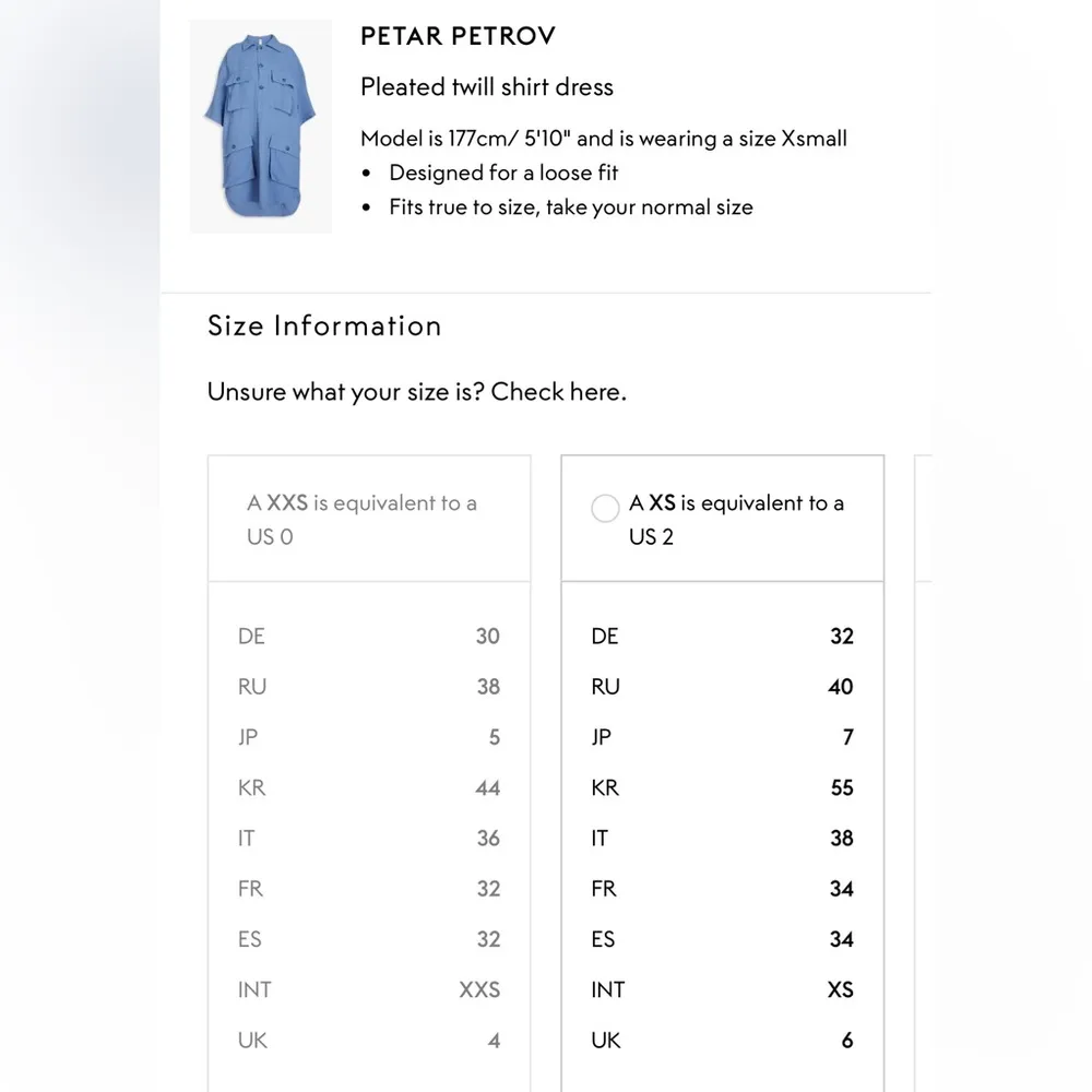 PETAR PETROV Pleated twill shirt dress Blue Size XS - Image 5